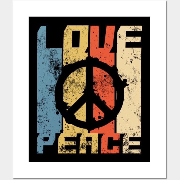 'Peace Freedom Love' Cool Hippie Peace Retro Gift Wall Art by ourwackyhome